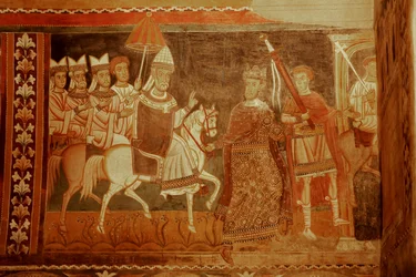 Papst Silvester kehrt zurück: Szene aus dem Leben von Kaiser Konstantin und St. Silvester